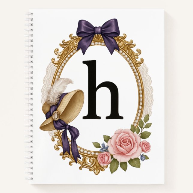 Regency Art Letter H Luxury Monogram Journal (Front)