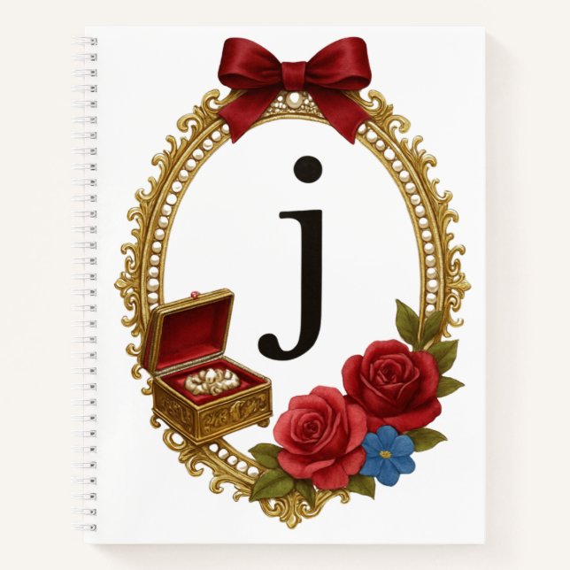 Regency Art Letter J Luxury Monogram Journal (Front)