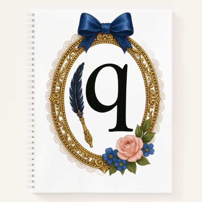 Regency Art Letter Q Luxury Monogram Journal (Front)
