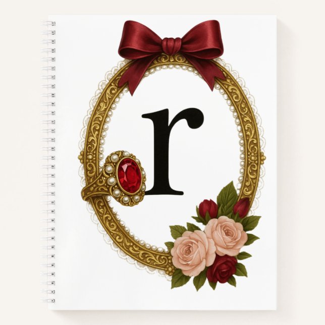 Regency Art Letter R Luxury Monogram Journal (Front)