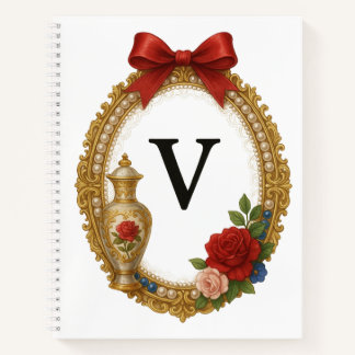 Regency Art Letter V Luxury Monogram Journal