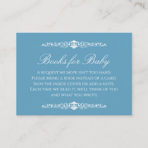 Regency Blue Baby Shower Books for Baby Enclosure Card