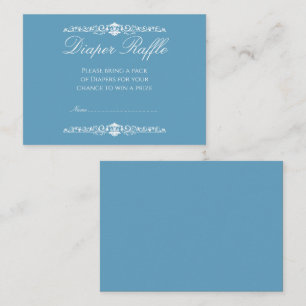 Regency Blue  Baby Shower Diaper Raffle  Enclosure Card