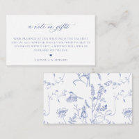 Regency Blue Floral A Note On Gifts Wedding