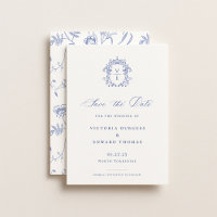 Regency Blue Monogram Crest Wedding