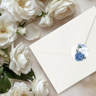 Regency Blue Roses Bridgerton Classic Round Sticker