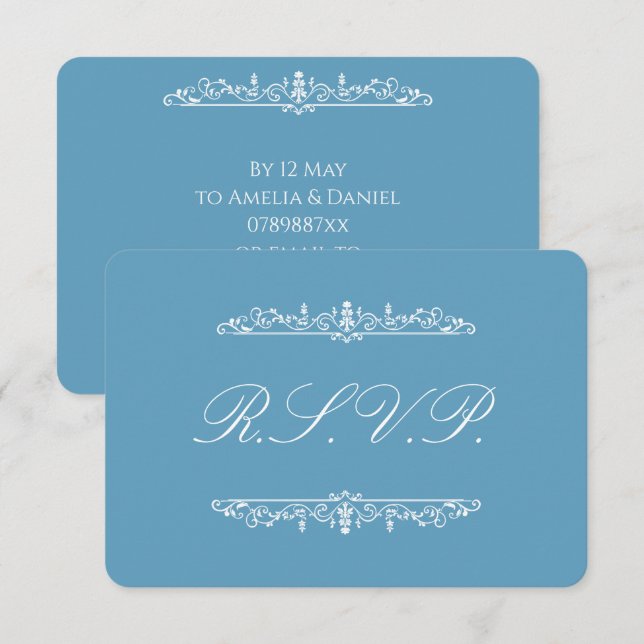 Regency Blue RSVP Card (Front/Back)