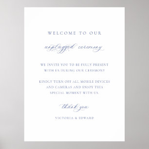 Regency Blue Unplugged Ceremony Wedding Sign