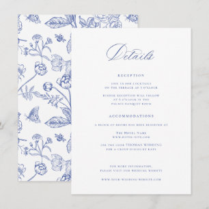 Regency Blue Wedding Details Enclosure Card