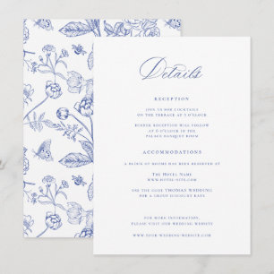 Regency Blue Wedding Details Enclosure Card