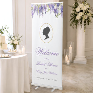 Regency Bridal Shower Vintage Purple Wisteria Retractable Banner
