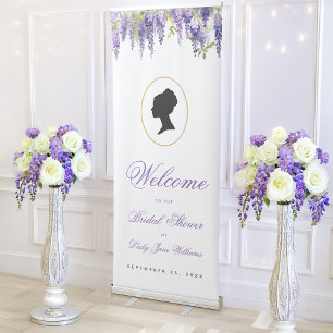 Regency Bridal Shower Vintage Purple Wisteria Retractable Banner