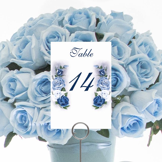 Regency Bridgerton Blue Roses Cameo Table Number (Creator Uploaded)