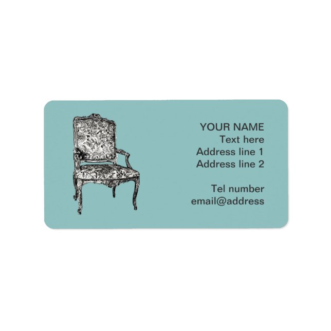 Regency chair in turquoise label (Front)