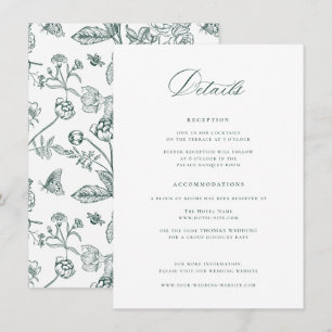 Regency Emerald Green Wedding Details Enclosure Card