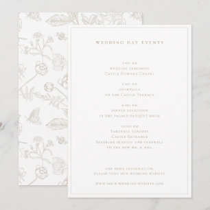Regency Era Beige Wedding Day Events Invitation