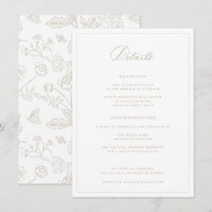Regency Era Beige Wedding Details Enclosure Card