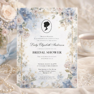 Regency era floral bridal shower invitation