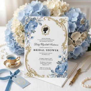 Regency era floral bridal shower invitation