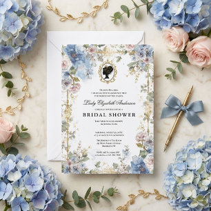 Regency era floral bridal shower invitation