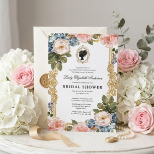 Regency era floral bridal shower invitation