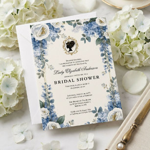 Regency era floral bridal shower invitation