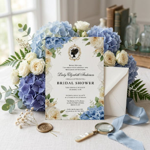 Regency era floral bridal shower invitation