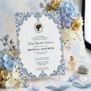 Regency era floral bridal shower invitation