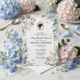 Regency era floral bridal shower invitation