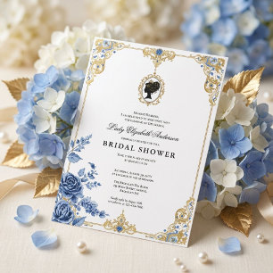 Regency era floral bridal shower invitation