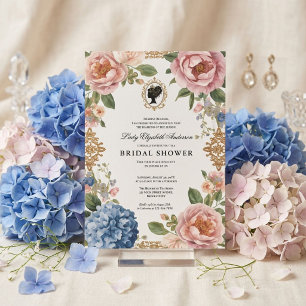 Regency era floral bridal shower invitation