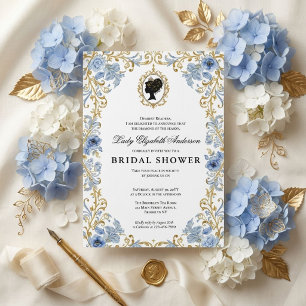 Regency era floral bridal shower invitation