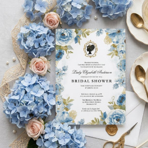 Regency era floral bridal shower invitation