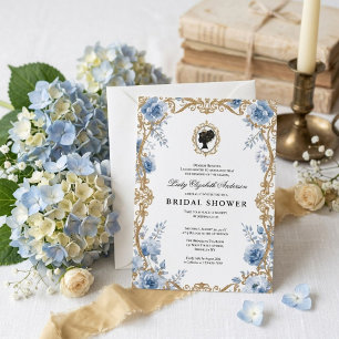 Regency era floral bridal shower invitation