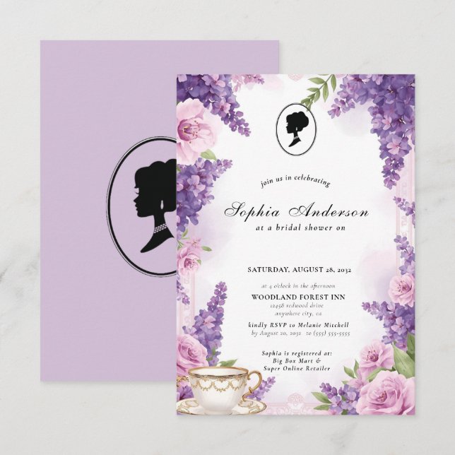 regency era Florals Bridgerton Bridal Shower Invitation (Front/Back)