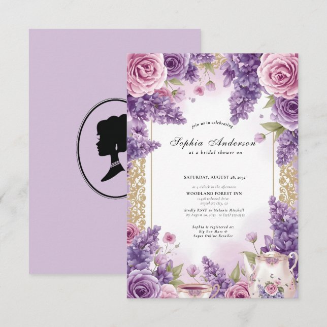 regency era Florals Bridgerton Bridal Shower Invitation (Front/Back)