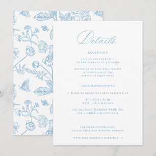 Regency Era Light Sky Blue Wedding Details Enclosure Card