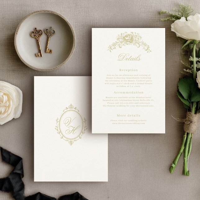 Regency Era Wedding Elegant Heirloom Details Enclosure Card (Creator Uploaded)