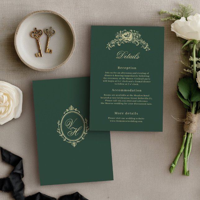 Regency Era Wedding Elegant Heirloom Details Enclosure Card (Creator Uploaded)