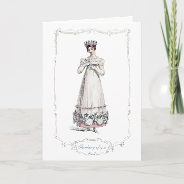 Regency Fashion 1817 Thinking of You Greeting Card (Front)