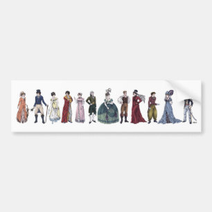 Regency Fashion Jane Austen Bumper Sticker