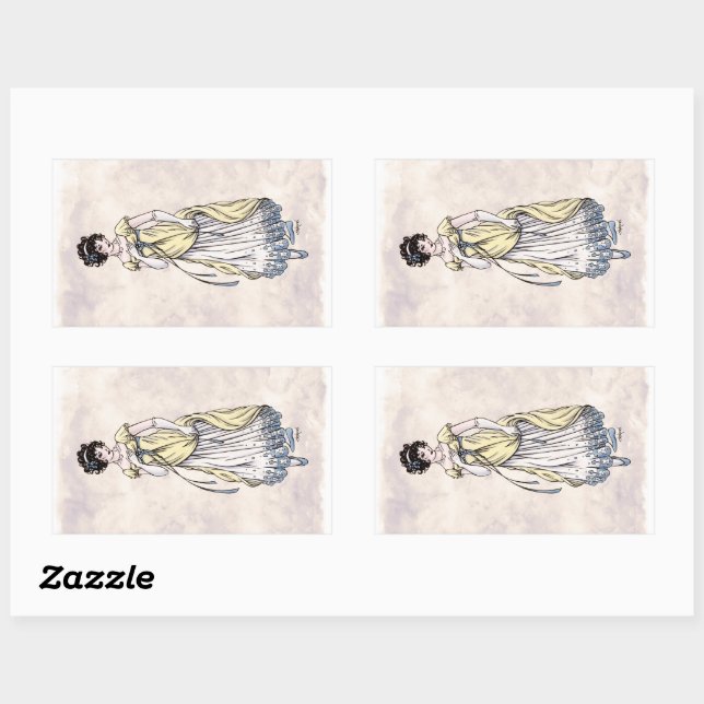 Regency Fashion - Lady #1 - 4 Sticker Sheet (Sheet)