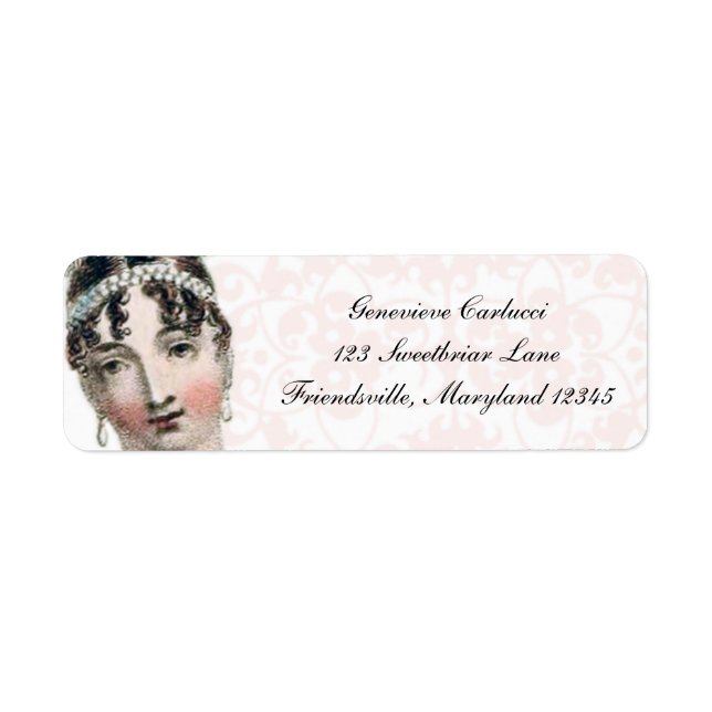 Regency Fashion Plate Custom Return Address Labels (Front)