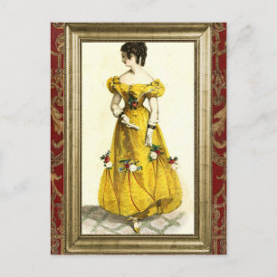 Regency Fashion - Yellow Postcard