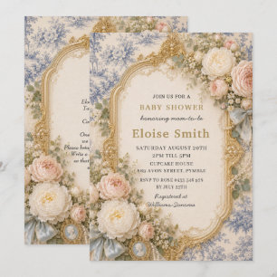 Regency Floral Baby Shower Invitation