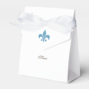 Regency French Blue Fleur de Lis Merci Wedding Favour Box
