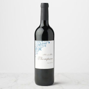 Regency French Blue Fleur de Lis Wedding Reception Wine Label