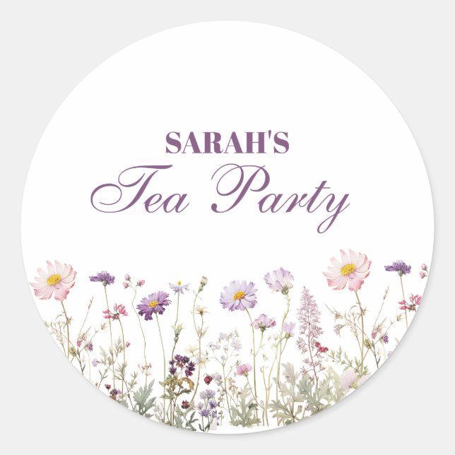 Regency Garden Birthday Party   Classic Round Sticker (Front)