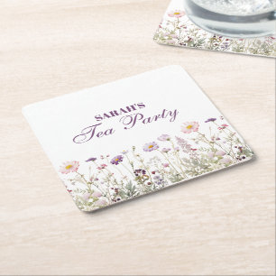 Regency Garden Birthday Party   Square Paper Coaster
