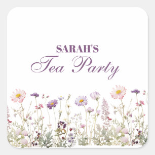 Regency Garden Birthday Party Square Sticker